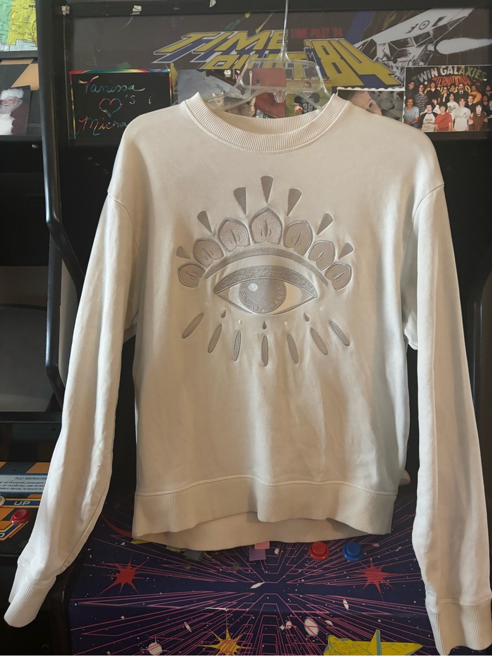 Kenzo Cream Sweatshirt with Silver Eye Motif